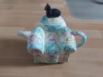 Vintage keramieke theepot met zwarte kat, Antiek en Kunst, Ophalen of Verzenden