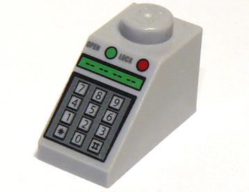 Lego Light Bluish Gray Slope 45 2 x 1 with Number Keypad, beschikbaar voor biedingen