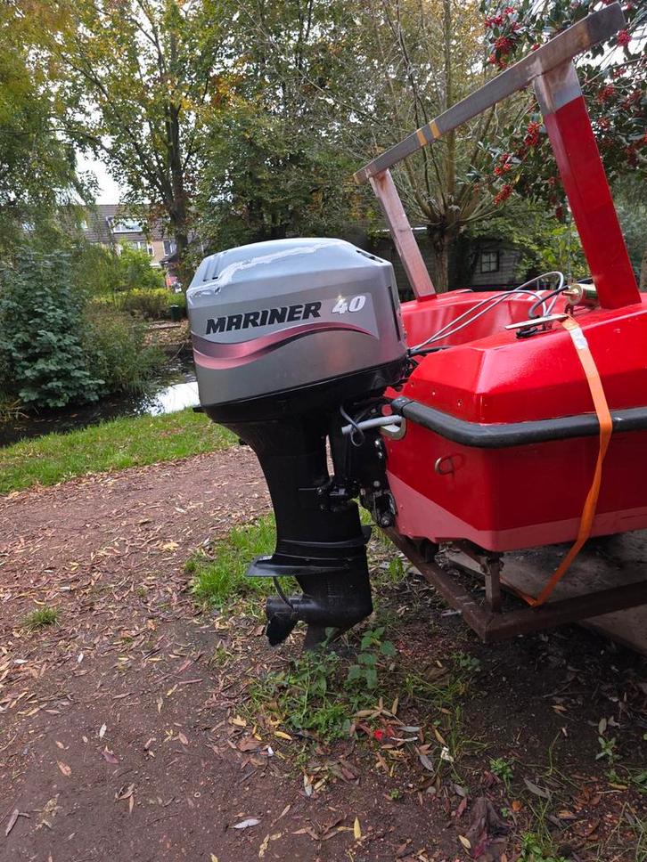 Opknapper boot met 40pk motor + trailer, Watersport en Boten, Motorboten en Motorjachten, Ophalen