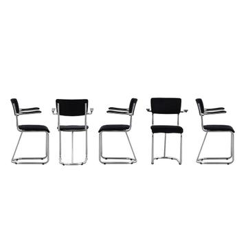 Set van 5 de Wit stoelen model 1112/0 Manchester zwart beschikbaar voor biedingen