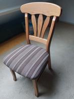 Houten stoel met gestreepte zitting, Huis en Inrichting, Stoelen, Ophalen of Verzenden