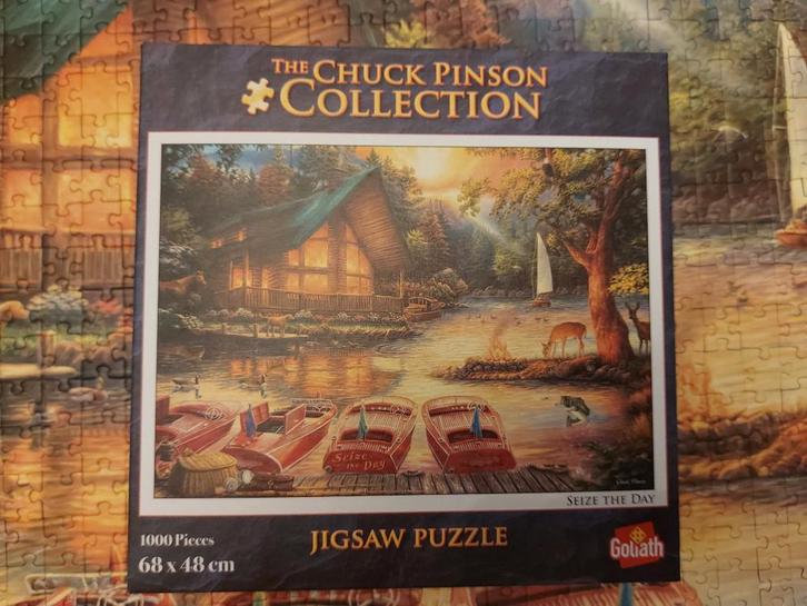 Legpuzzel Chuck Pinson Collection Seize the day 1000 st zgan, Hobby en Vrije tijd, Denksport en Puzzels, Zo goed als nieuw, Legpuzzel