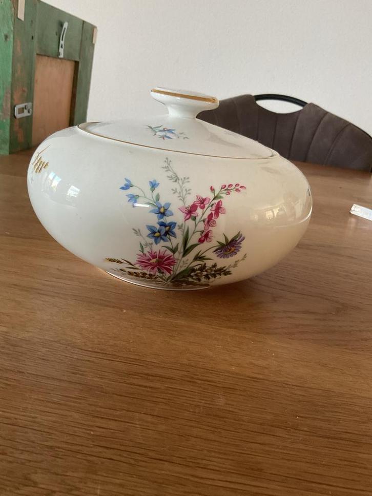 Vintage Dek Schaal met Bloemenmotief, Antiek en Kunst, Antiek | Porselein, Ophalen of Verzenden