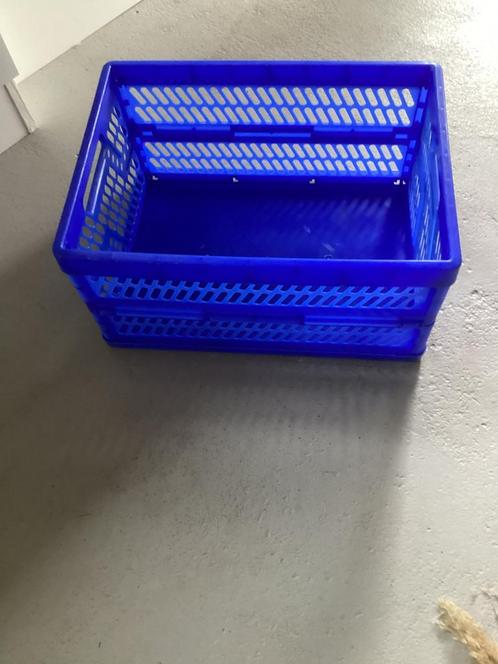 Opvouwbaar krat - blauw en kunststof - ophalen graag -, Doe-het-zelf en Verbouw, Kratten en Dozen, Gebruikt, Krat, Minder dan 35 cm