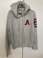 Abercrombie & Fitch gebreid hoodie vest mt S, midden grijs!, Grijs, Ophalen of Verzenden, Zo goed als nieuw, Abercrombie & Fitch