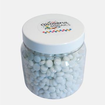 Colourful Mosaics dots rond Ø 8 mm pot à 500 gram sneeuwwit beschikbaar voor biedingen