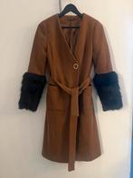 Mooie, bruine chique, lange warme wollen jas, Ophalen of Verzenden, Nieuw, Bruin