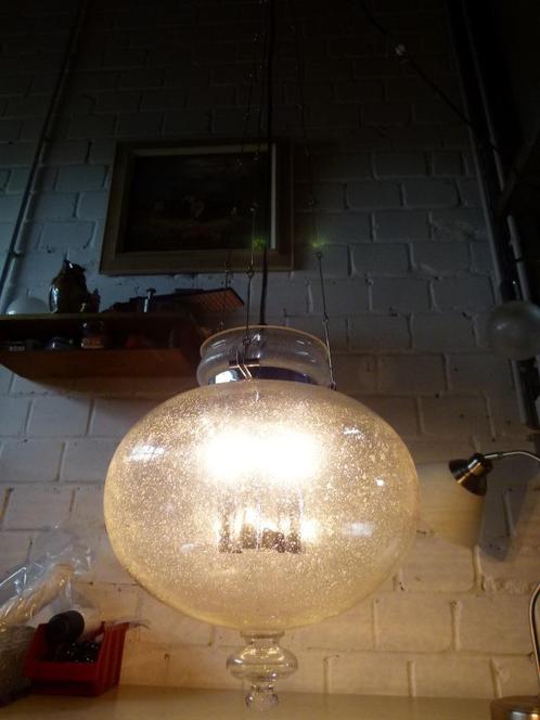 vintage hanglamp glashutte Limburg 60er design, Huis en Inrichting, Lampen | Hanglampen, Zo goed als nieuw, 75 cm of meer, Glas