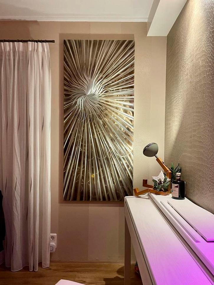 MetalArt aluminium kunstwerk "Stralend" mooi. 160 x 70 cm, Antiek en Kunst, Kunst | Designobjecten, Ophalen