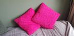 Leuke fuchsia sierkussens, Huis en Inrichting, Woonaccessoires | Kussens, Ophalen of Verzenden, Zo goed als nieuw, Vierkant