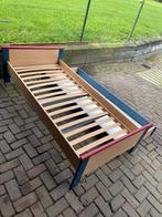 Houten bed met opberglade, Ophalen, 90 cm, Eenpersoons, Bruin