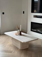 Travertin salontafel, Overige materialen, Zo goed als nieuw, Minder dan 50 cm, Rechthoekig