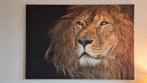 Groot Canvas Schilderij Leeuw 115x80 cm, Huis en Inrichting, Ophalen, 100 tot 125 cm, 75 cm of meer, Print