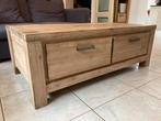 Salontafel acaciahout met vier lades, Ophalen, Gebruikt, 100 tot 150 cm, 50 tot 100 cm