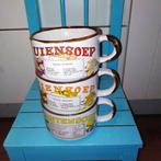 Vintage soepkommen 2x uiensoep 1x erwtensoep 1x kippesoep, Huis en Inrichting, Keuken | Servies, Ophalen, Gebruikt, Kom(men), Overige stijlen