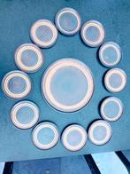 Gebakstel vintage jaren 80 / schaal met 12 bordjes / retro, Huis en Inrichting, Keuken | Servies, Gebruikt, Ophalen of Verzenden