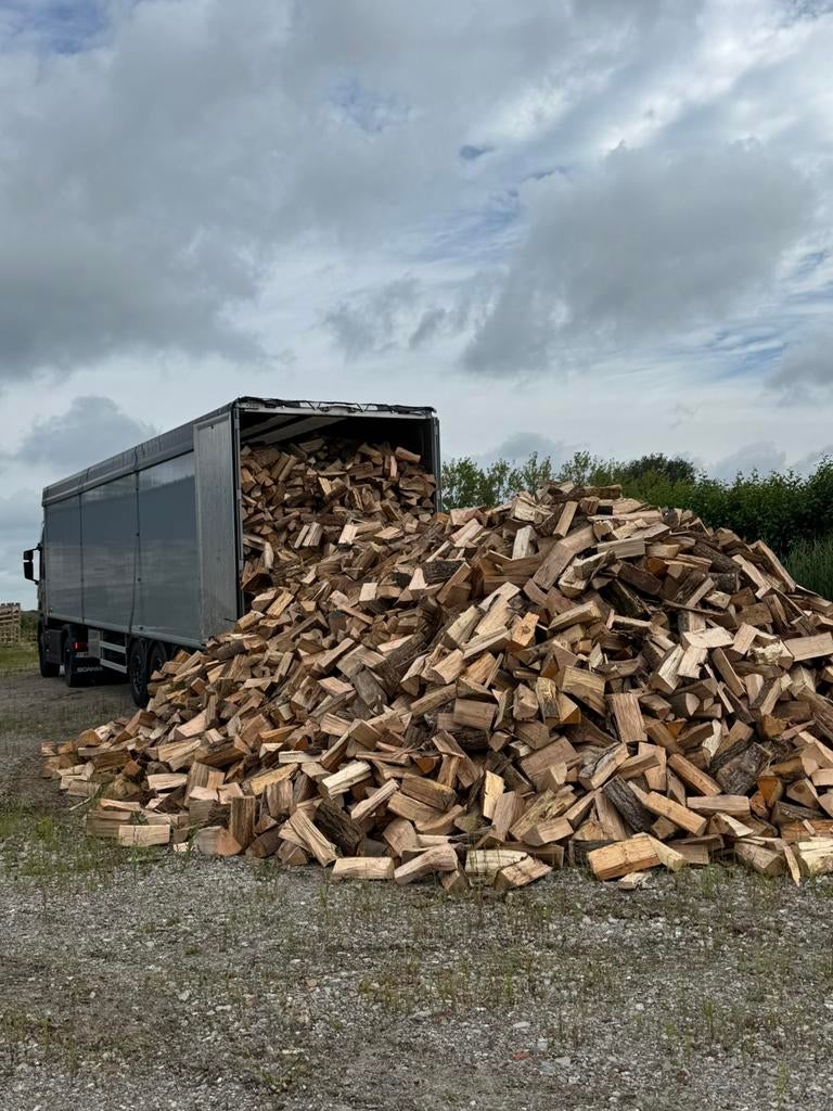 Haardhout mix van eik, es en beuk, Tuin en Terras, Haardhout, 6 m³ of meer, Ophalen of Verzenden