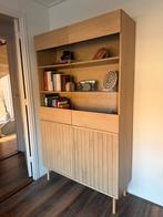 Vitrinekast Storm Eiken Meubella, Huis en Inrichting, Ophalen, Japandi, 100 tot 150 cm, 150 tot 200 cm
