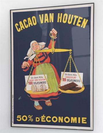 CACAO van Houten Nostalgische Franse Poster affiche beschikbaar voor biedingen