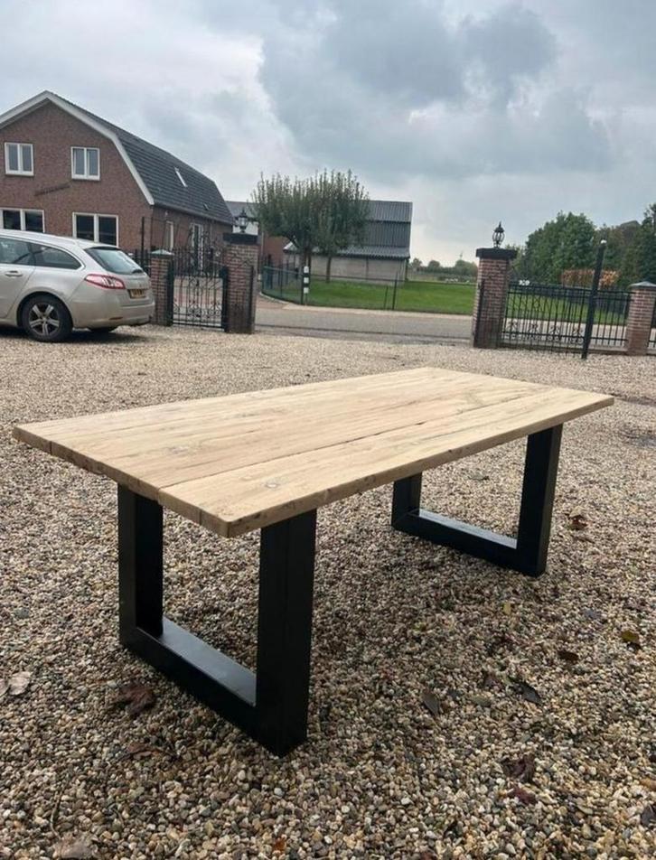 Tafel oud eiken wagonplanken, Antiek en Kunst, Antiek | Meubels | Tafels, Ophalen