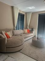 Beige bank Dubai croco incl poef tafel, Ophalen, Zo goed als nieuw, Rechthoekig, 125 cm of meer