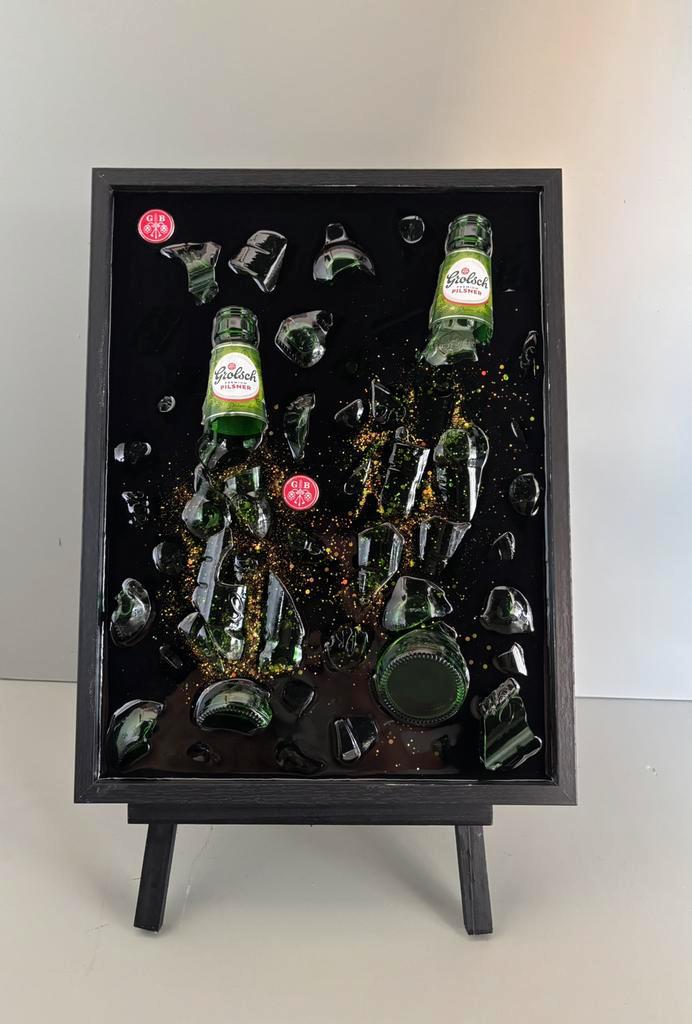 Grolsch epoxy schilderij, Antiek en Kunst, Kunst | Schilderijen | Modern, Ophalen of Verzenden