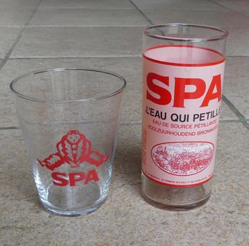 Spa glazen 2x logo bronwater mineraalwater glas beschikbaar voor biedingen