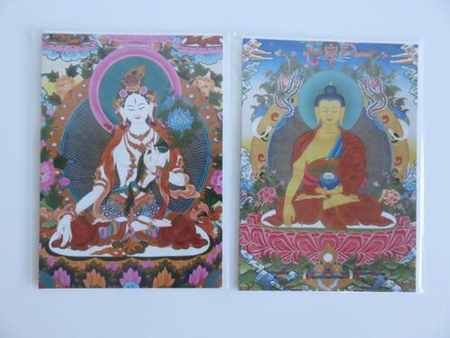 2 buddhistische dubbele wenskaarten met white tara en buddha, Diversen, Wenskaarten, Nieuw, Ophalen of Verzenden