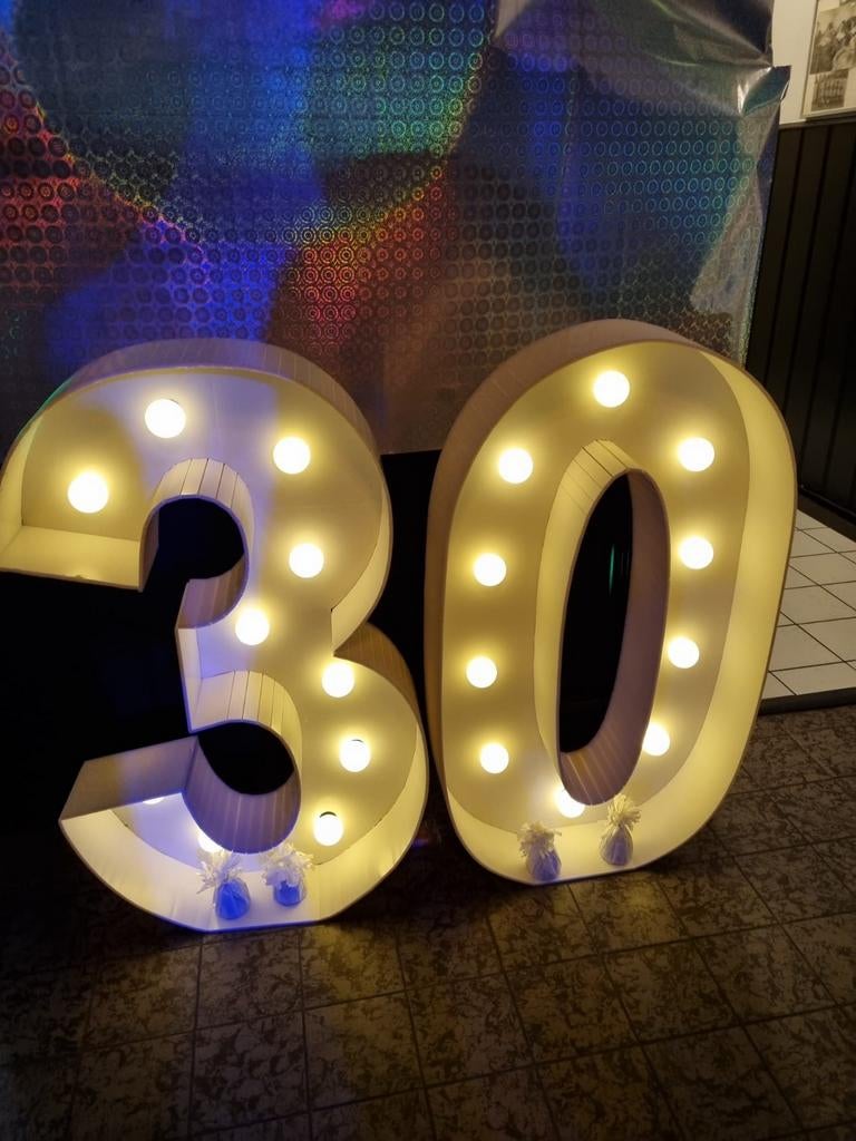 Lichtcijfers 30 te huur, Ophalen of Verzenden, Zo goed als nieuw, Verjaardag