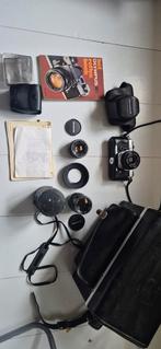 Zeer complete set Olympus OM1 28mm 3.5, 50mm 1.8 en 135 3.5, Ophalen, Spiegelreflex, Olympus