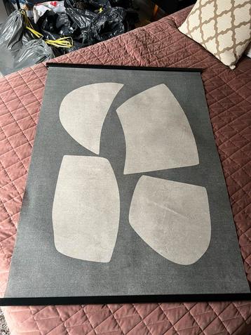 Abstracte Print met Houten Lijsten beschikbaar voor biedingen