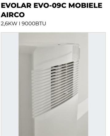 Mobiele airco zonder afst. bed.  met afvoerslang zgan. beschikbaar voor biedingen