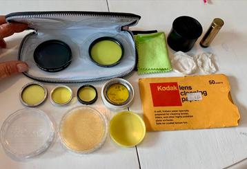 Partij geelfilters/polar.filter/Kodak reinigingspapier/kwast beschikbaar voor biedingen
