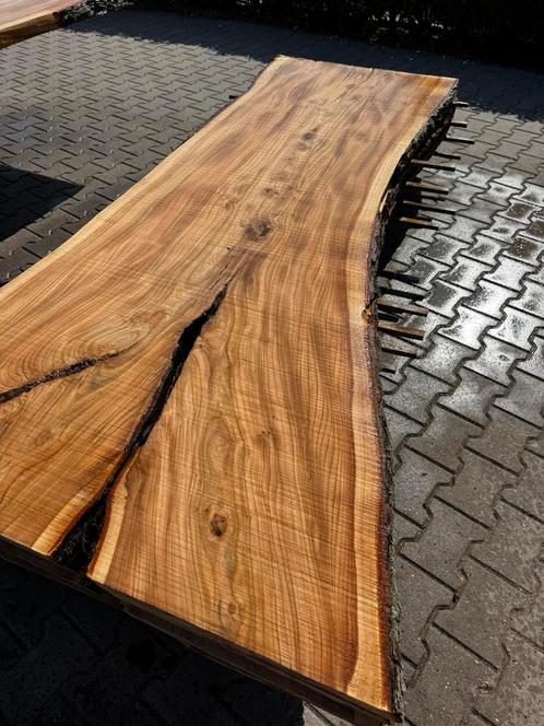 Exclusieve iepen boomstambladen, Tuin en Terras, Palen, Balken en Planken, Zo goed als nieuw, Planken, 250 cm of meer, Ophalen of Verzenden