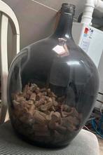 Grote Glazen Fles met Kurken, Huis en Inrichting, Woonaccessoires | Vazen, Zwart, Ophalen of Verzenden, 75 cm of meer, Glas