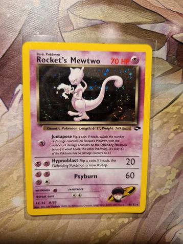 Rocket's Mewtwo Exc/NM Swirl Holo 14/132 Gym hero challenge beschikbaar voor biedingen