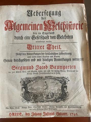 1746 Wereldgeschiedenis, deel 3, Baumgarten beschikbaar voor biedingen