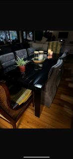 Zwarte Glazen Tafel, Ophalen, 50 tot 100 cm, Vijf personen of meer, 150 tot 200 cm