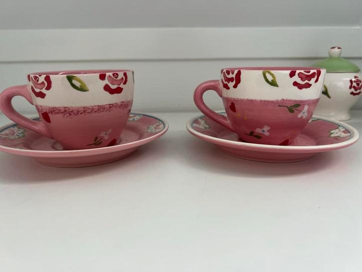 Jet ter Steege C'est la vie kop en schotel en roomsetje, Huis en Inrichting, Keuken | Servies, Zo goed als nieuw, Kop(pen) en/of Schotel(s)