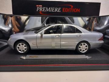 Mercedes Benz S klasse grijs 1998 Maisto metal 1:18 KRD beschikbaar voor biedingen