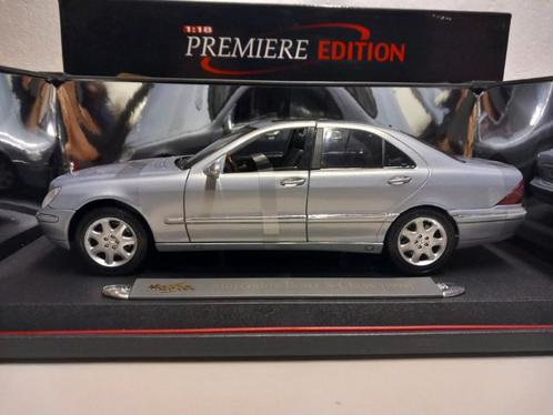 Mercedes Benz S klasse grijs 1998 Maisto metal 1:18 KRD, Hobby en Vrije tijd, Modelauto's | 1:18, Zo goed als nieuw, Auto, Maisto