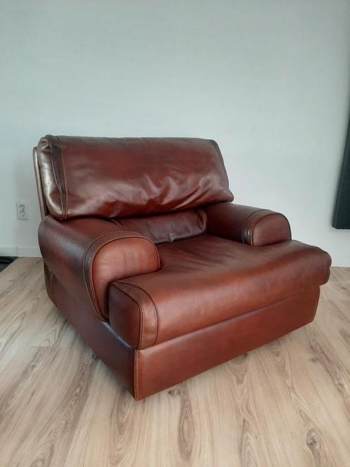Unieke Baxter fauteuil, Huis en Inrichting, Fauteuils, Zo goed als nieuw, Leer, 100 tot 125 cm, 75 tot 100 cm, Ophalen