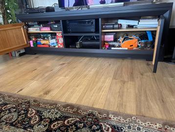 TV meubel hout zwart 202 x 52