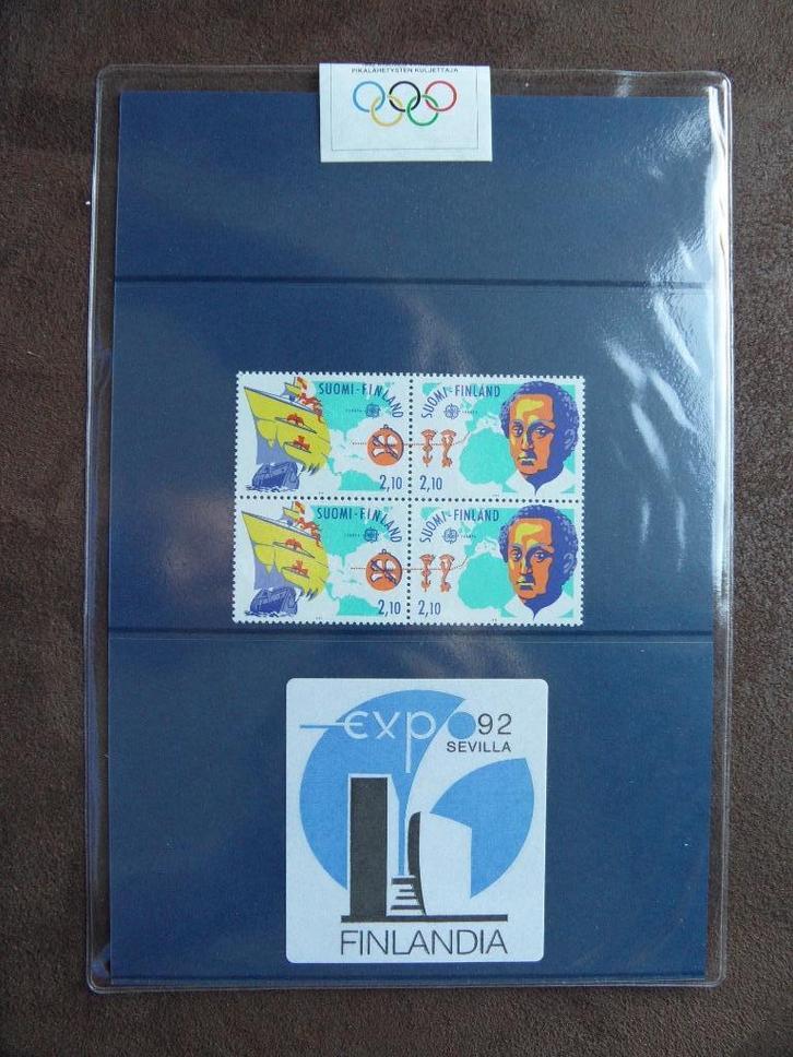 Presentatiemapje postzegels Finland  expo Sevilla 1992, Postzegels en Munten, Postzegels | Europa | Scandinavië, Finland, Ophalen of Verzenden