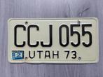 Kentekenplaat 1973 Utah USA Nummerplaat Nummerbord, Verzamelen, Ophalen of Verzenden, Gebruikt, Auto's