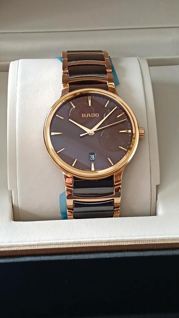 Rado Centrix Quartz Chocolade Rose 39.5mm - R30023302, Sieraden, Tassen en Uiterlijk, Horloges | Heren, Nieuw, Polshorloge, Overige materialen