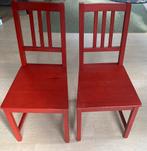 2 Rode Houten Stoelen, Ophalen, Gebruikt, Twee, Rood