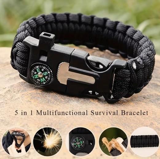Lughi Survival Armband – Nood Fluit, Kompas & Vuurstarter, Caravans en Kamperen, Kampeeraccessoires, Nieuw, Ophalen of Verzenden