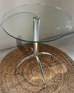 Glazen Bijzettafel - Modern Design, Huis en Inrichting, Tafels | Bijzettafels, Minder dan 55 cm, Gebruikt, Rond, Glas