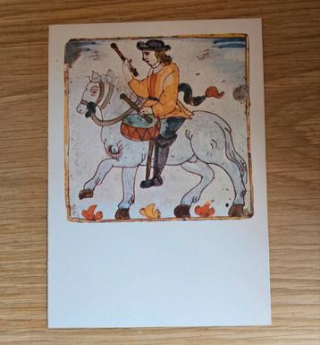 Vintage ansichtkaart met folkloristische ruiter beschikbaar voor biedingen